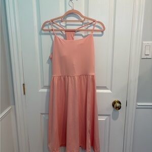 Elegant Peach Midi Dress